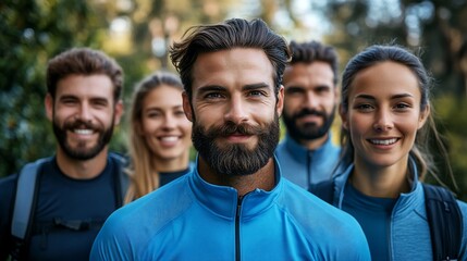 Group of smiling friends enjoying outdoor activities together with excitement