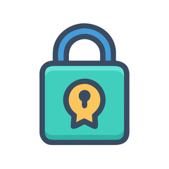 Padlock Icon with Keyhole Design on Black Background