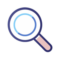 Magnifying glass icon on black background for search concept