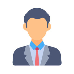 Faceless person icon wearing business suit against black background
