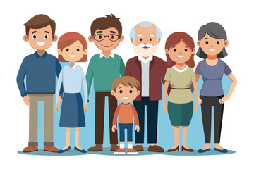 Generational Bonds: A touching portrayal of familial unity, depicting a multigenerational family in a moment of togetherness, their smiles reflecting the warmth and love that binds them.