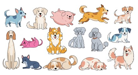 set of cartoon animals