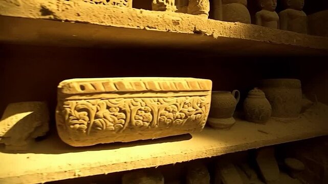 Ancient artifacts museum display