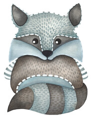 Illustration of a blue fox