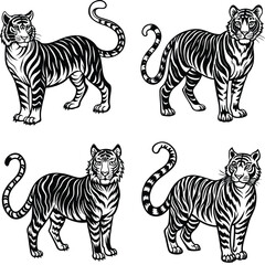 Tiger Vector Silhouette Bundle Collection.