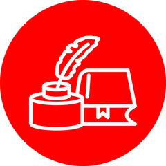 Literary Vector Line White Circle Red