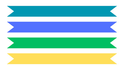 Fototapeta premium Colorful ribbon banners isolated isolated on transparent background. Four ribbons in different hues