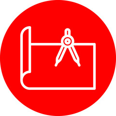 Drafting Vector Line White Circle Red