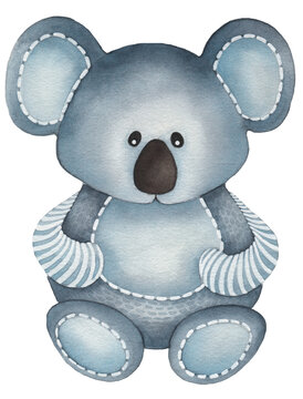 Illustration of a blue koala