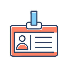 Minimalist Employee ID Card Badge with Holder and Lanyard