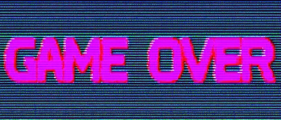 Retro game over message