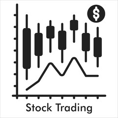 Stock Trading Glyph Icon
