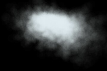 White fog on black background