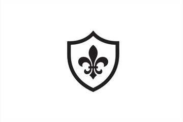 Classic Shield with Laurel Design - Minimalist Icon Symbolizing Strength