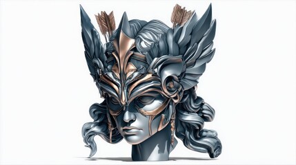 3D sculpted female head
