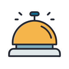 Hotel service bell in simple flat vector illustration