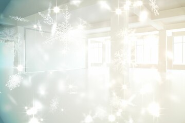 Snowflake pattern in white room