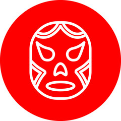 Obraz premium Luchador Mask Vector Line Grey Circle Grey