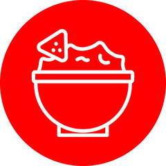 Salsa Bowl Vector Line Grey Circle Grey