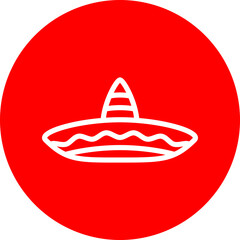 Sombrero Vector Line Grey Circle Grey