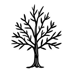 Obraz premium Bare Winter Tree Silhouette Vector