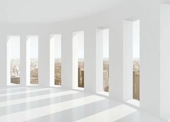 Bright white room with windows
