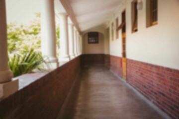 Defocused image of empty corridor