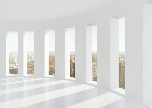 Bright white room with windows