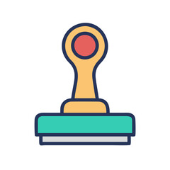 Modern icon of a classic rubber stamp on black