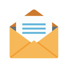Simple flat illustration of a letter in an envelope