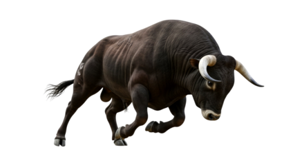Majestic Black Bull Charging: A Powerful Symbol of Strength and Untamed Nature