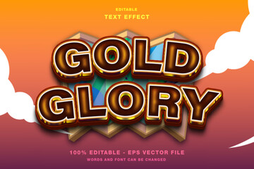 Glossy Gold 3D Text Effect - Sweet & Premium Editable Style