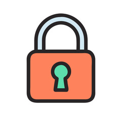 Stylized padlock with keyhole against dark background representation safety