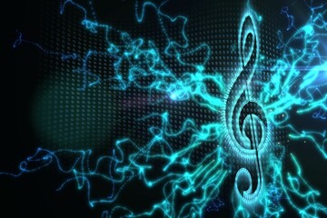 Digitally generated treble clef background