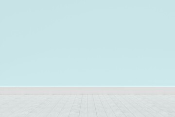 Blue wall by hardwood floor