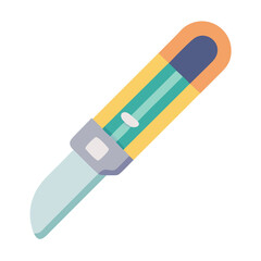 Stylized craft scalpel vector icon isolated on black background