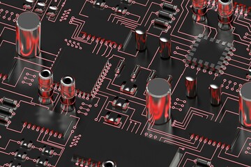 Close up of circuit board