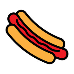 Hot Dog Vector Filled Icon Design
