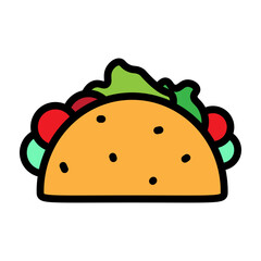 Taco Vector Filled Icon Design