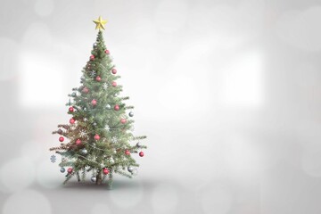 Christmas tree in bright room