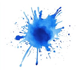 Vibrant blue watercolor splatter