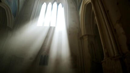 Broken stained glass window ruins - Powered by Adobe