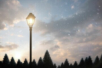 Obraz premium Blurred lampposts at night