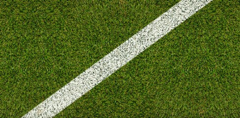 Green square and white line transversal