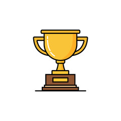 Golden trophy cup icon. Symbolizes success, victory, achievement, award, and competition. Perfect for sports, business, and recognition themes.