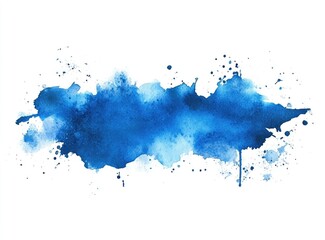 Abstract watercolor wash of deep blue with splatter