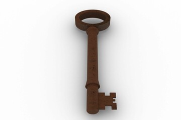 Digitally generated rusty old key