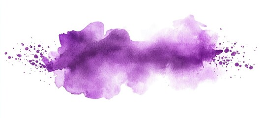 Purple watercolor stain with splatters