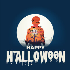 Scary Halloween poster design