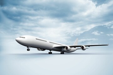 3D plane taking off white ground
